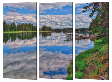 Yellowstone River Reflections Triptych